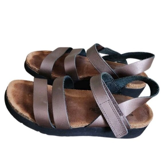 Naot Kayla Sandals Brown Bronze Leather EU 36 US 5/5.5 Strappy Comfort Ankle - Picture 1 of 9